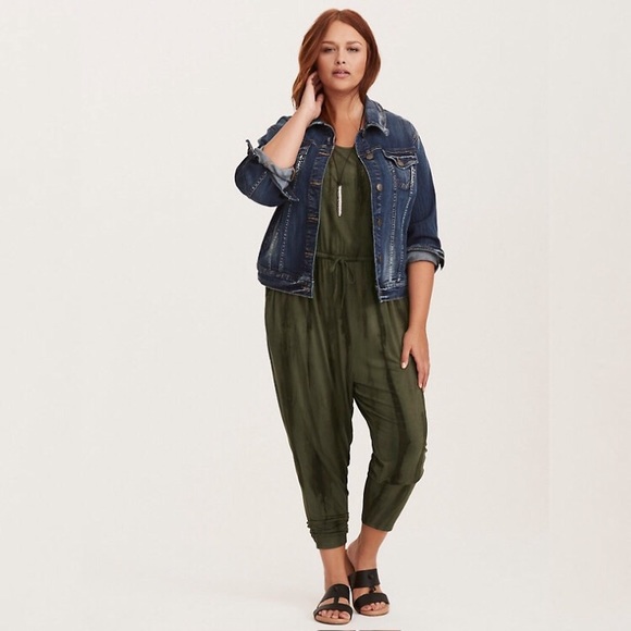 torrid Pants - Torrid Olive Green Tye Dye Jersey Jumpsuit 4X